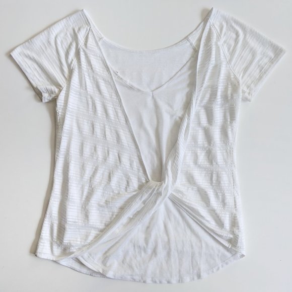 Athleta - White Sheer Top with Twist Back - S - Picture 5 of 5